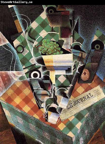 Juan Gris Still Life with Checked Tablecloth